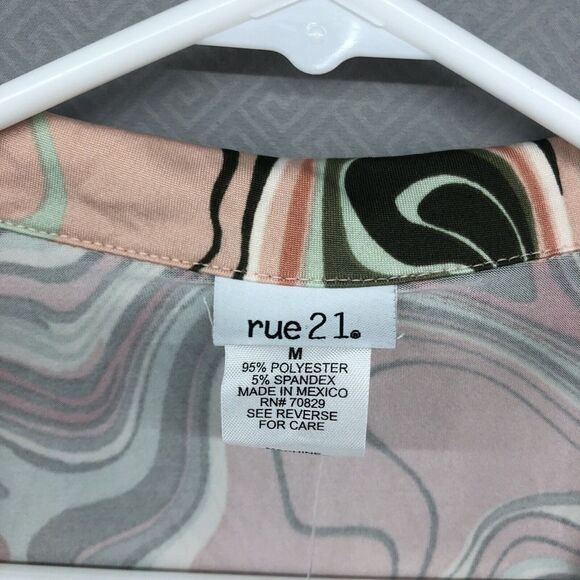 Rue21 Dress Young Adult Medium Short Sleeve Women Multicolor Swirl New Stained - Picture 8 of 14
